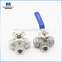 Easy operation Manual 3 Way Screwed Ends SS Control Ball Valve for Steam